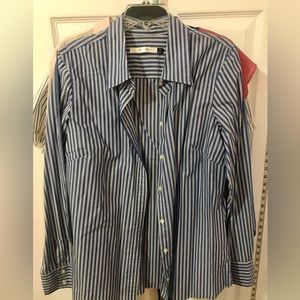 Blue & white button down dress shirt